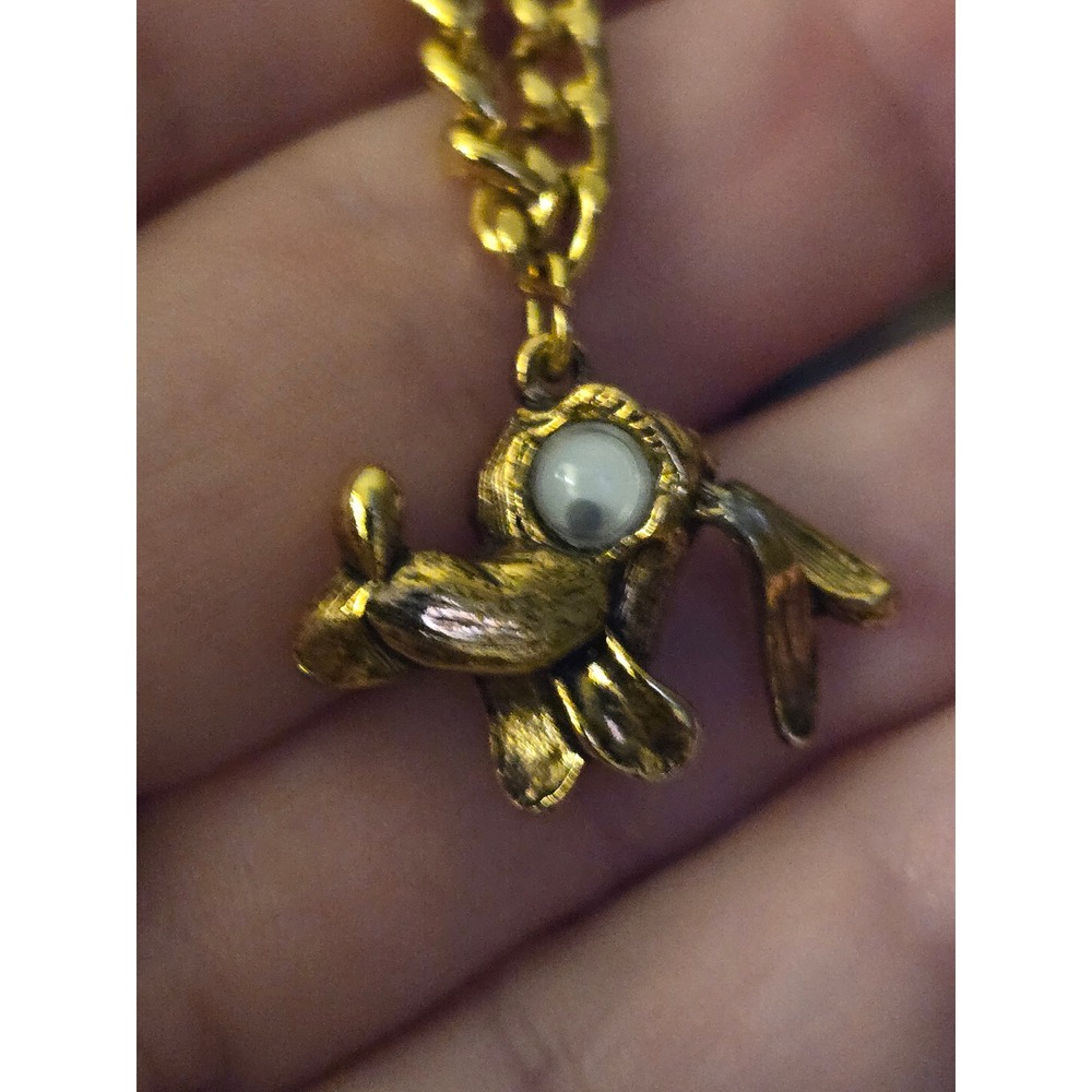 Pluto Charm Goldtone Bracelet Rare 1970s Themepark Souvenir Vintage 6.5in - Picture 2 of 6